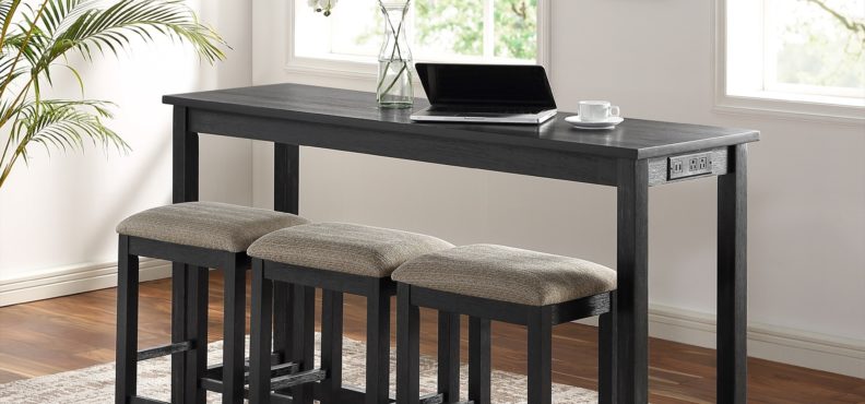 Arrow Furniture Black Kitchen Counter Set Perfect For Small Dining Rooms