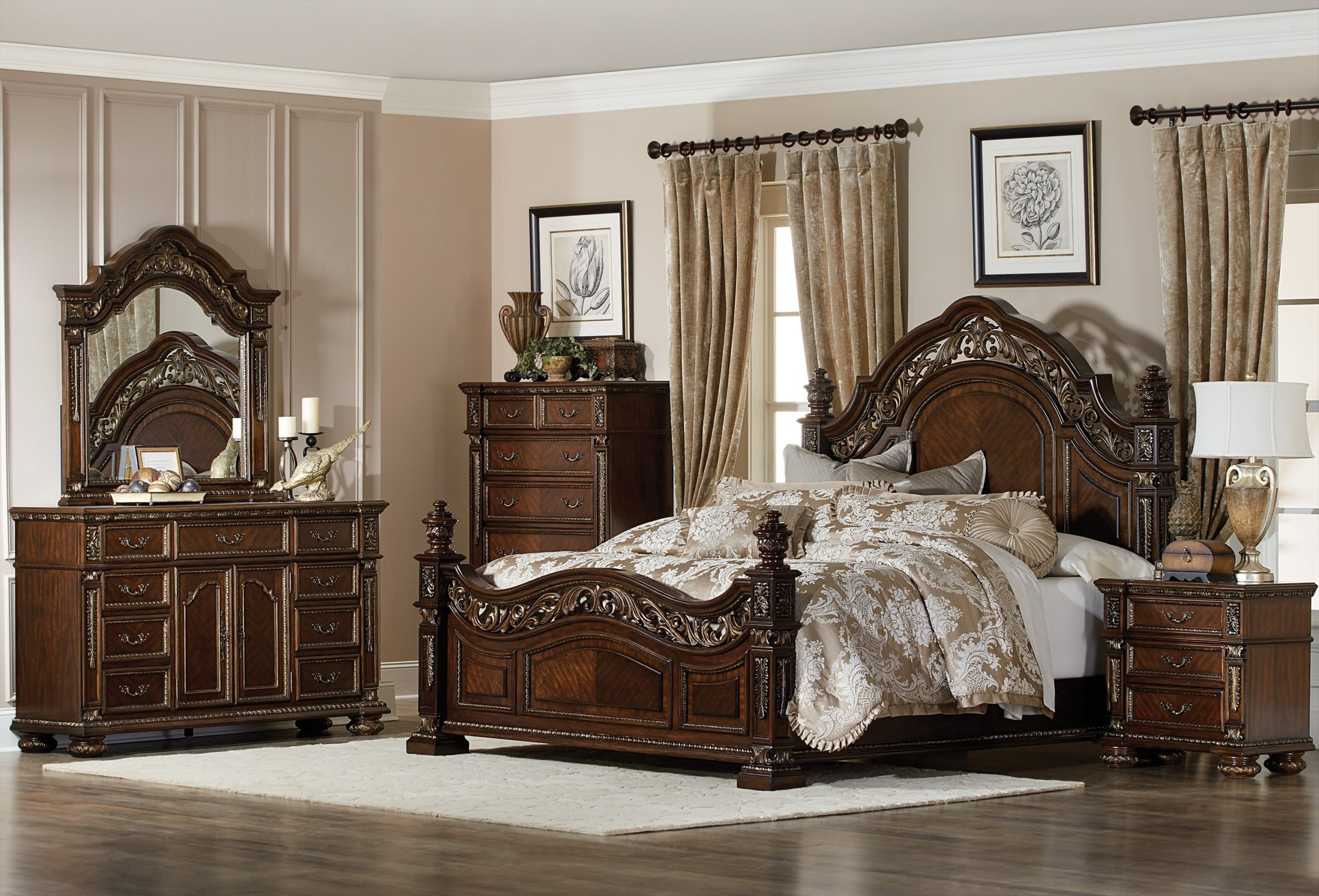 Traditional Dark Cherry Bedroom | Arrow Furniture