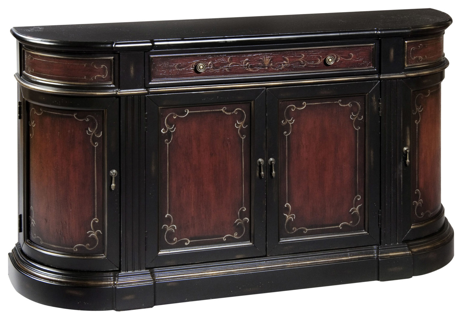 Black & Cherry Credenza - Arrow Furniture