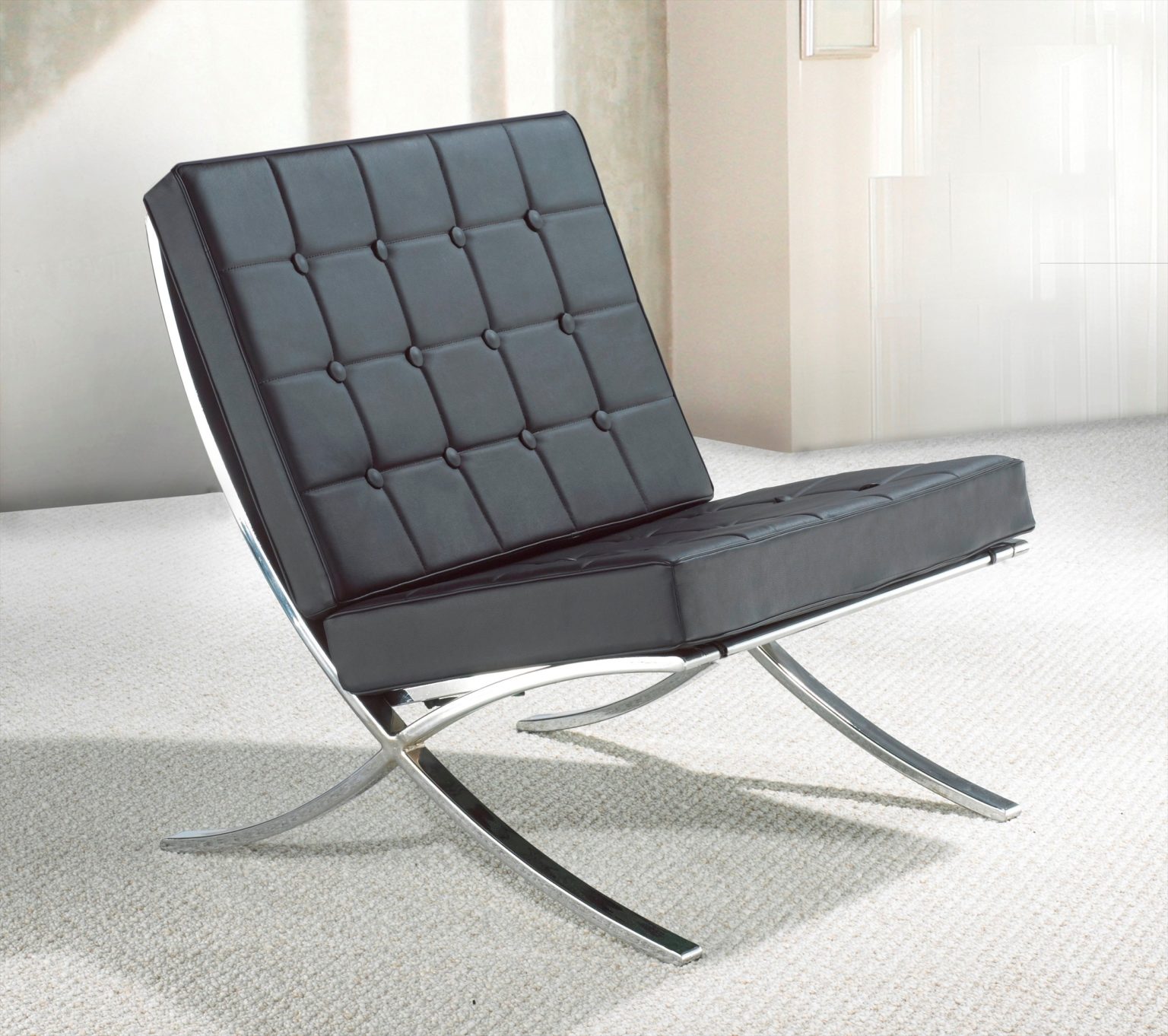 MODERN BLACK BARCELONA CHAIR Arrow Furniture   9010 Barcelona Chair Black 3 1536x1362 