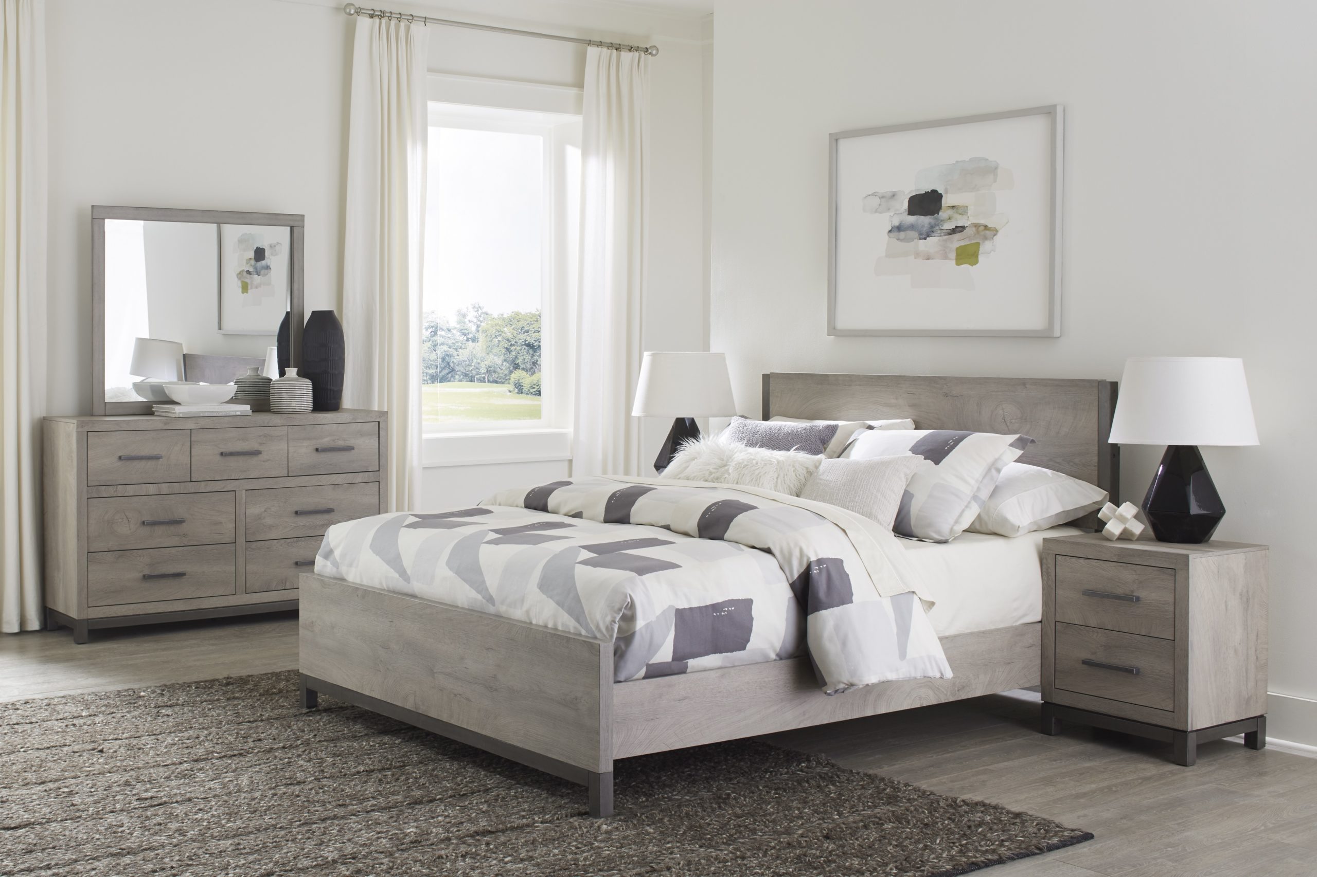 Contemporary Washed Grey Bedroom - Arrow Furniture