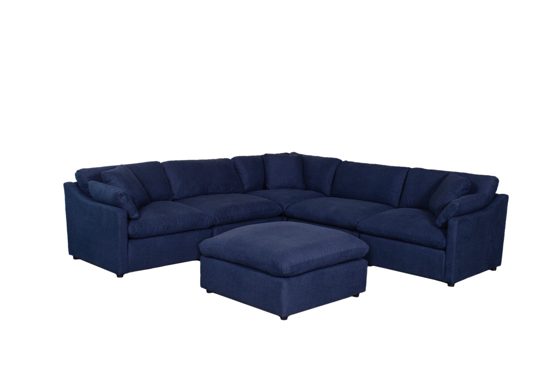 CONTEMPORARY MODULAR NAVY SECTIONAL Arrow Furniture   9544NV 6pc Sectional With Ottoman 2 1815x1210 