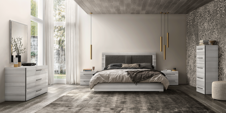 Modern Grey Lacquer Bedroom - Made in Italy! - Arrow Furniture