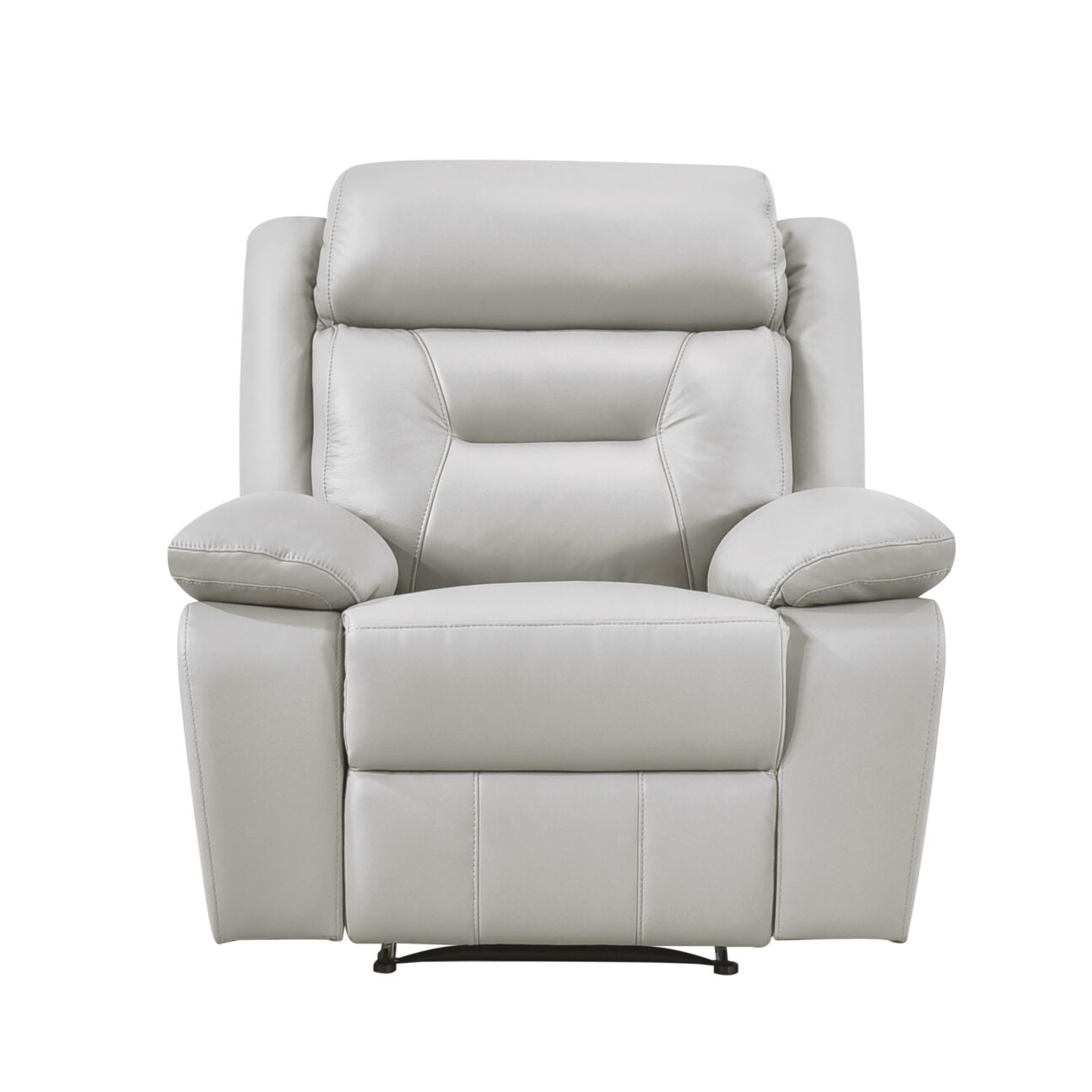 Contemporary Silver Leather Match Dual Power Reclining Living Room - Image 9