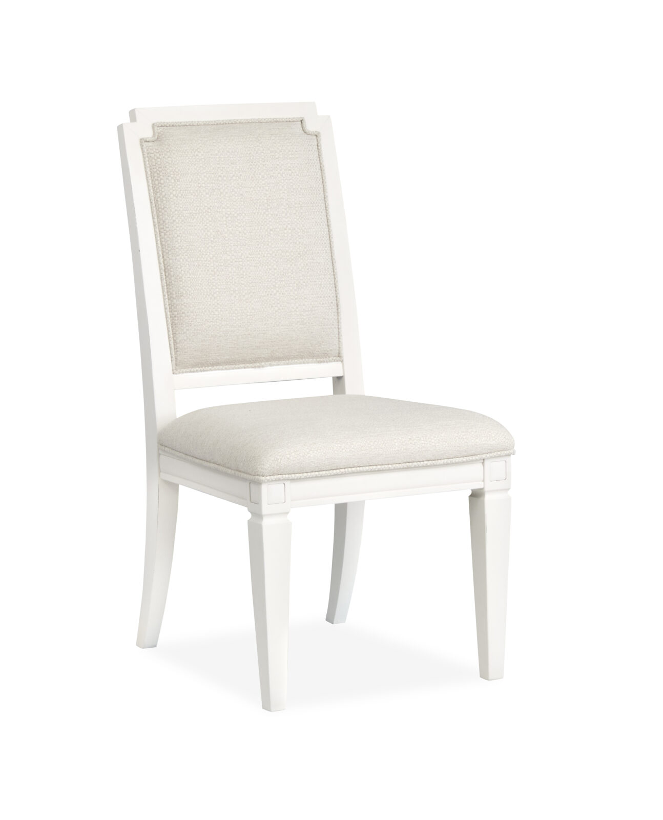 Transitional Eggshell White Upholstered Dining Chair