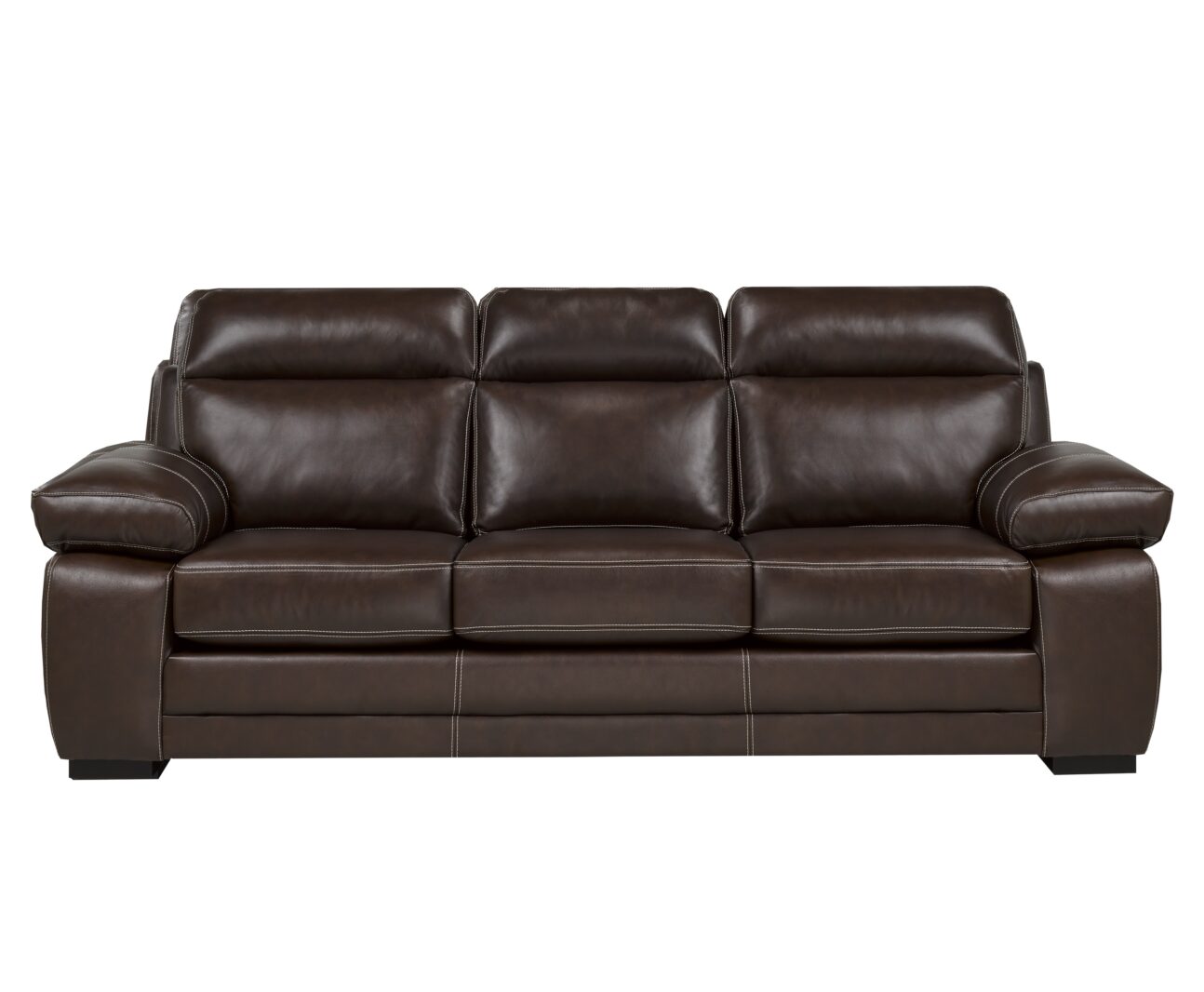 Contemporary Chocolate Leather Match Living Room